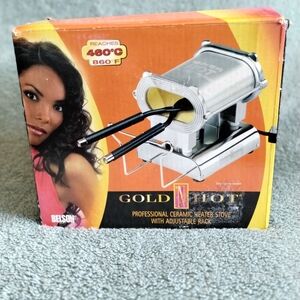 Gold 'N Hot Silver and Black Ceramic Heater Stove